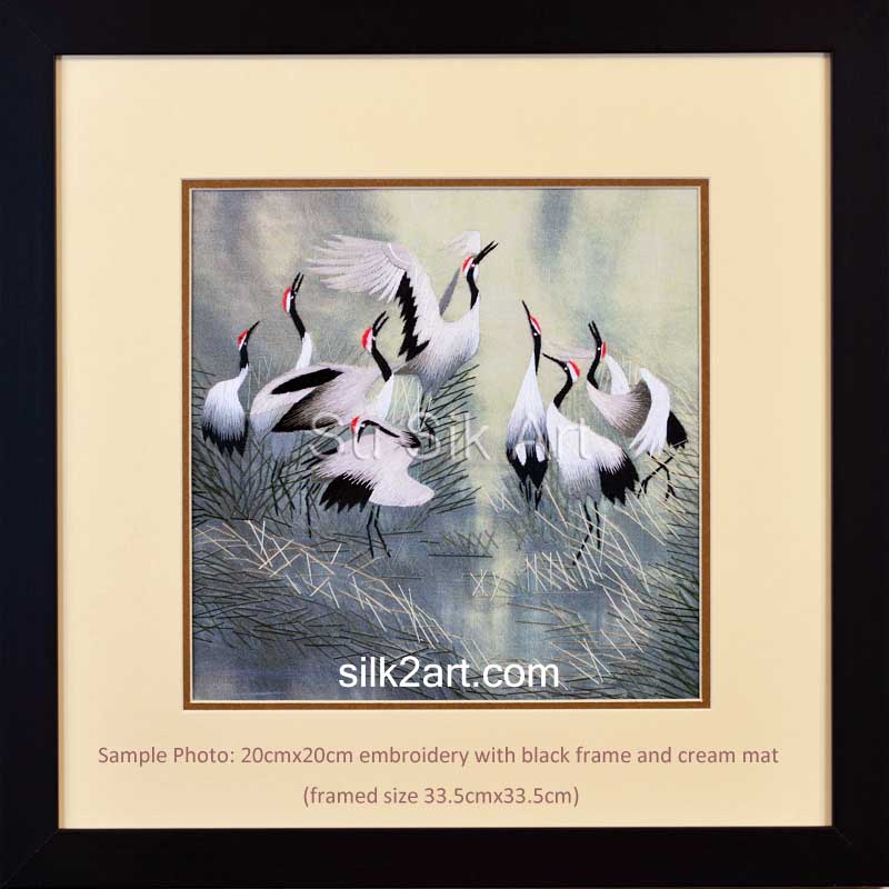 medium size embroidery with black frame and cream mat - sample 3