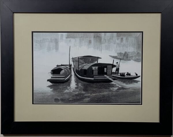 Sampan Boats (Black & White)