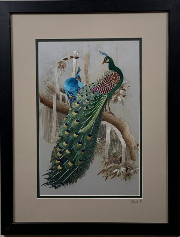 2 Peacocks on Branch